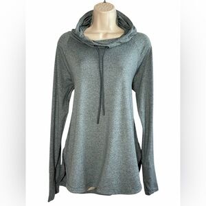 Athleta Uptempo Size S Hoodie Sweatshirt Slits Curved Hem Very Soft